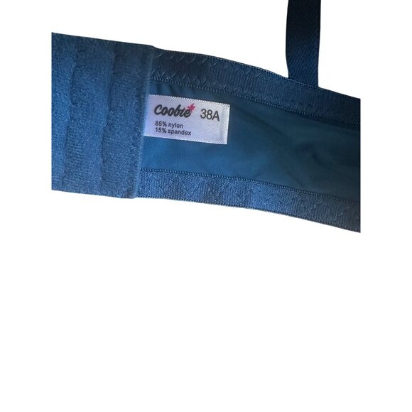 Coobie 38A Blue Floral Lace Padded Push-Up Bra With Adjustable Straps & Hook Clo - Picture 2 of 4